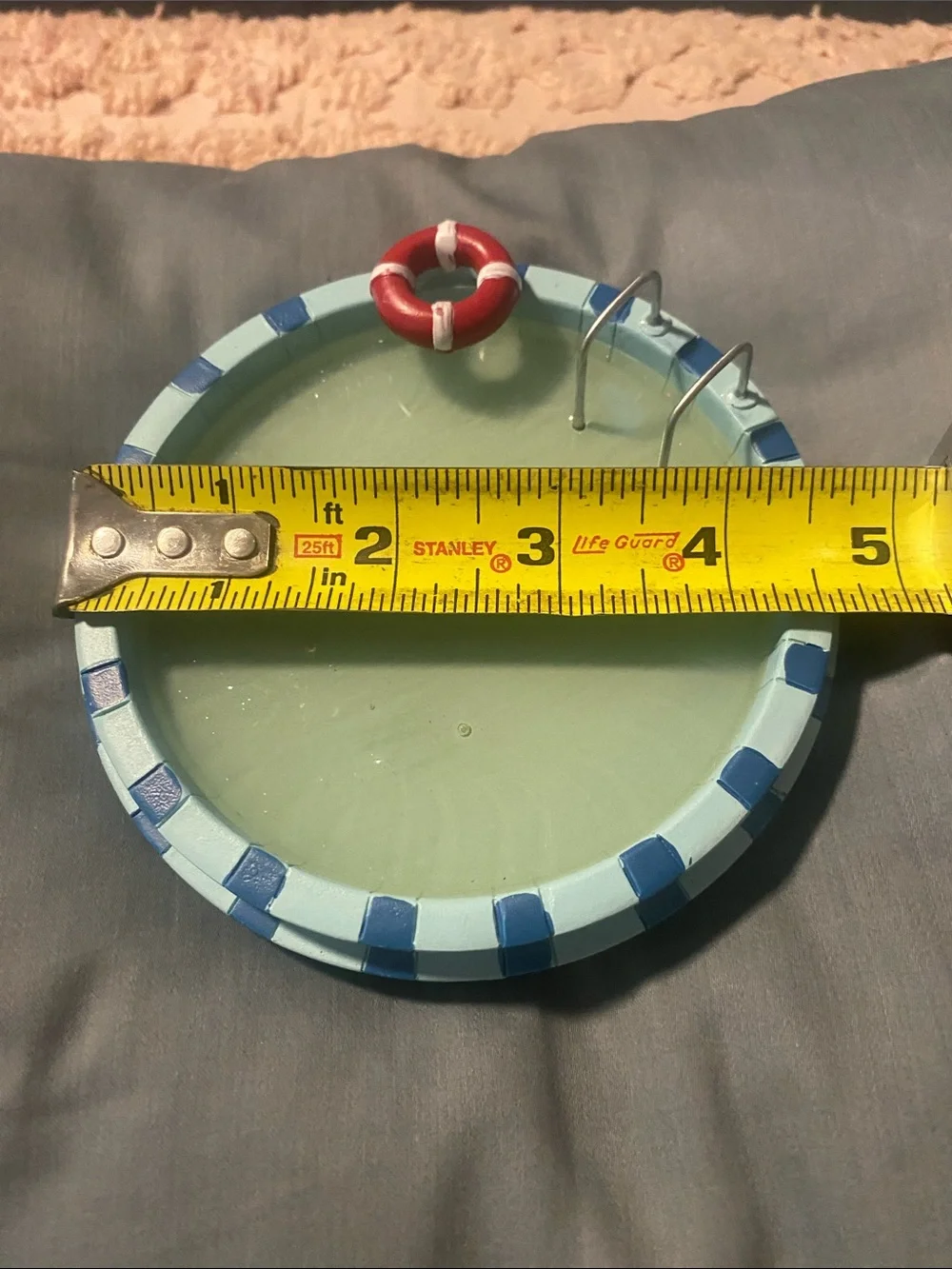 Ashland Light Blue and Dark Blue Mini Pool Coaster with Red Lifesaver